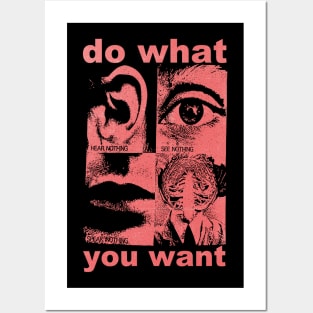 do what you want retro punk art Posters and Art